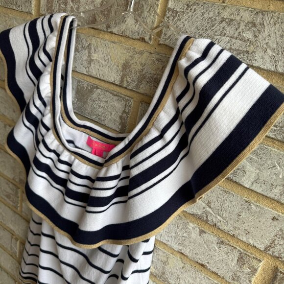 Lilly Pulitzer Perelle Sleeveless Striped Tight-Nit Blouse Women's Size L. - Picture 5 of 7